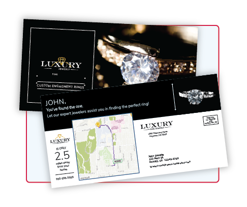 Example of personalized map postcard